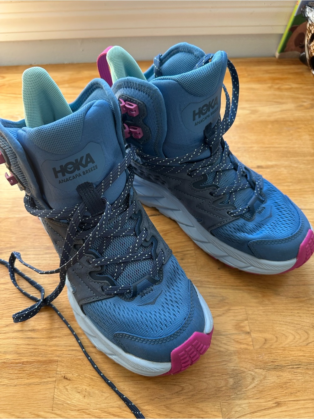 Hoka Blue and Pink Women's Trail Sneakers size 6.5 LIKE NEW